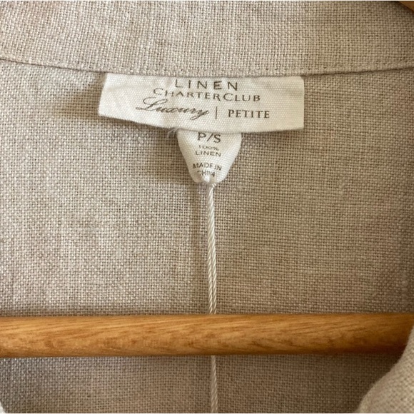 Charter Club Tan Utility Jacket Classic Linen | NWT - Picture 8 of 12